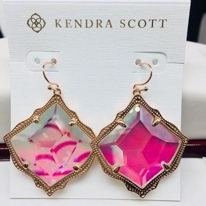 Kendra Scott Kristen Dichroic glass Earrings Rose Gold